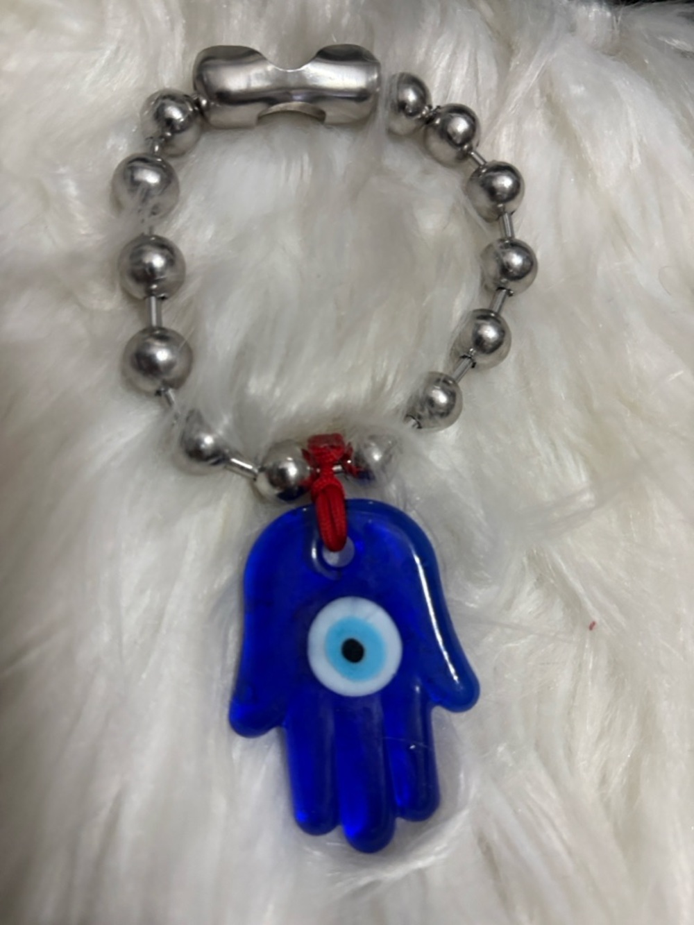 Blue Hamsa Evil Eye Bead Bracelet